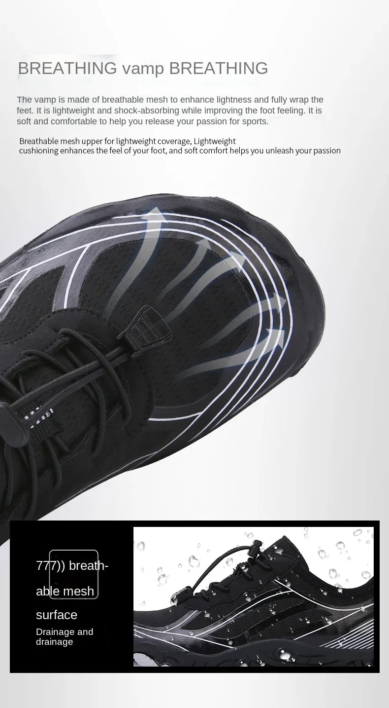 New Couple Water Shoes Aqua Shoes Five-finger Swimming Shoes 35-47 Size Beach Sports Shoes Fashion Men's Fitness Shoes