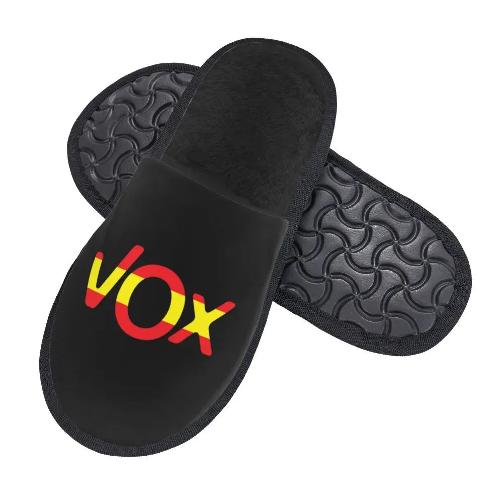 Custom Spain Vox Stripe Flag Soft Scuff With Memory Foam Slippers Women Spanish Political Party Spa House Shoes