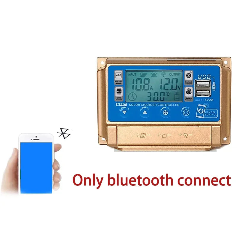12V/24V 30A 40A 50A 60A High Definition LCD Large Digital Display bluetooth WIFI Solar Charge Controller MPPT Controller Solar