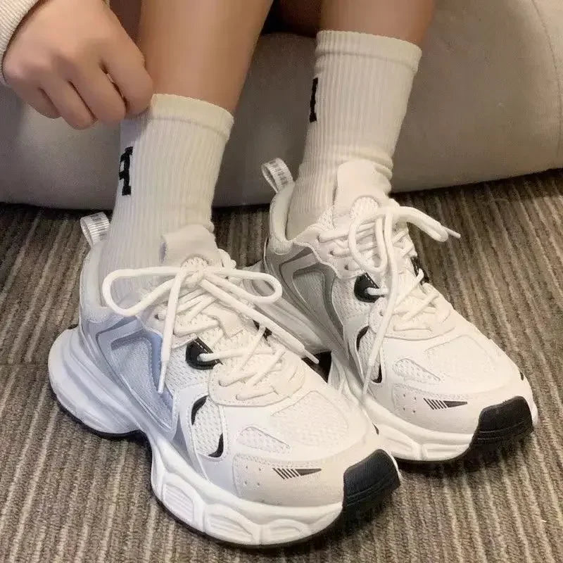 Women's White Luxary Sneakers 2024 Mesh Breathable Shoes for Women Summer Sports Running Casual Ladies Fitness Vulcanize Shoes