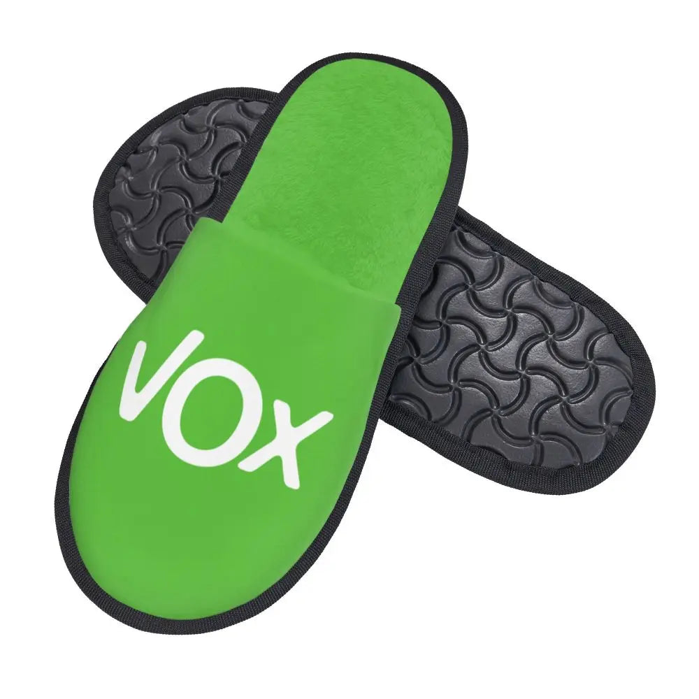 Custom Spain Vox Stripe Flag Soft Scuff With Memory Foam Slippers Women Spanish Political Party Spa House Shoes