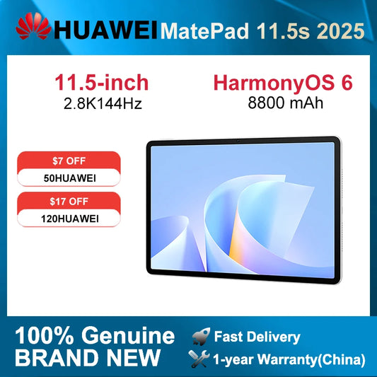 2025 HUAWEI MatePad 11.5S Tablet 2.8K 144Hz 11.5-inch 8GB/12GB 256GB/512GB HarmonyOS 6