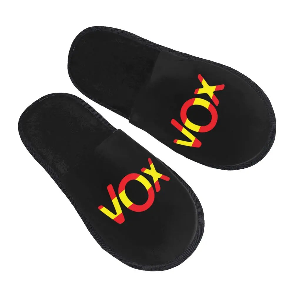 Custom Spain Vox Stripe Flag Soft Scuff With Memory Foam Slippers Women Spanish Political Party Spa House Shoes