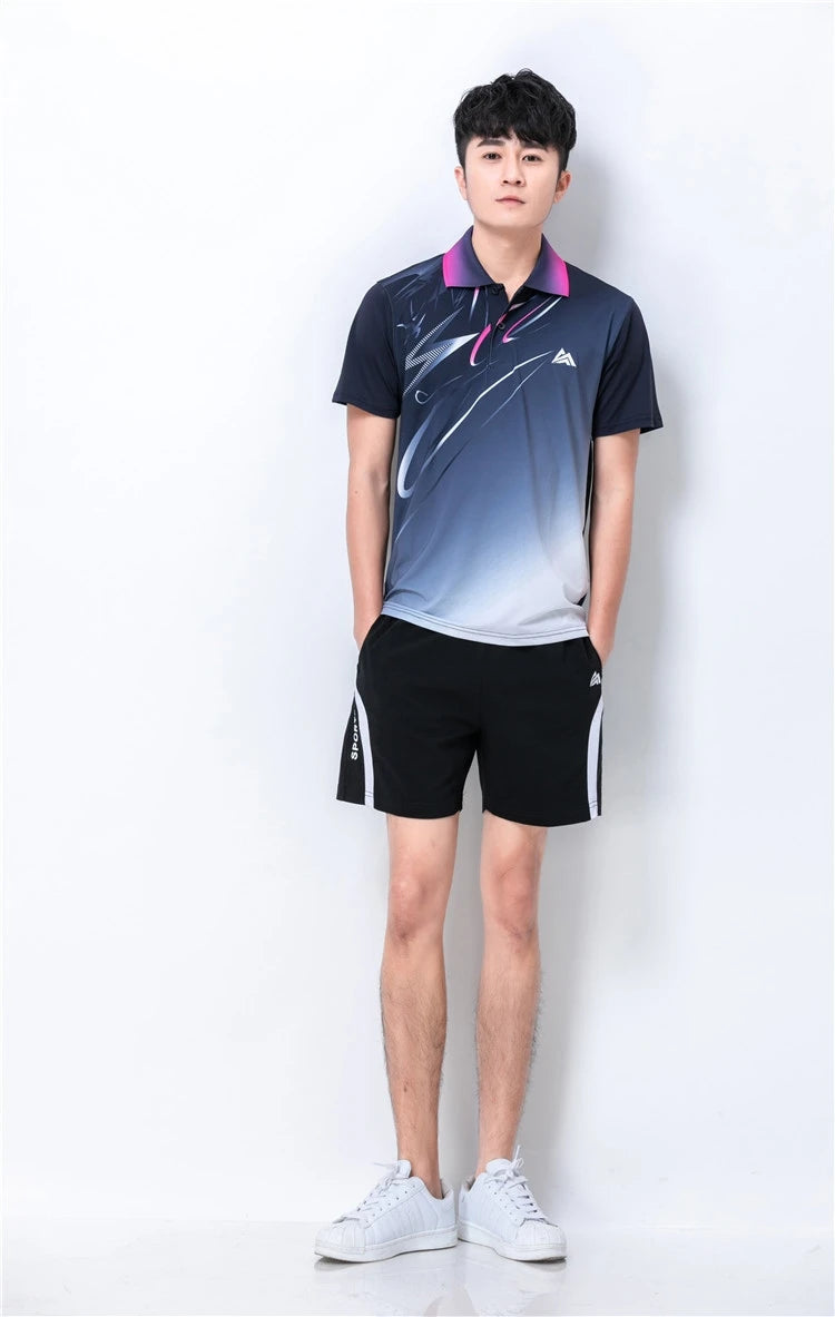 Quick dry Tennis tshirts,badminton sportswear shirt men/women,table tennis V-neckshirt,game clothes custom volleyball shirt 6907