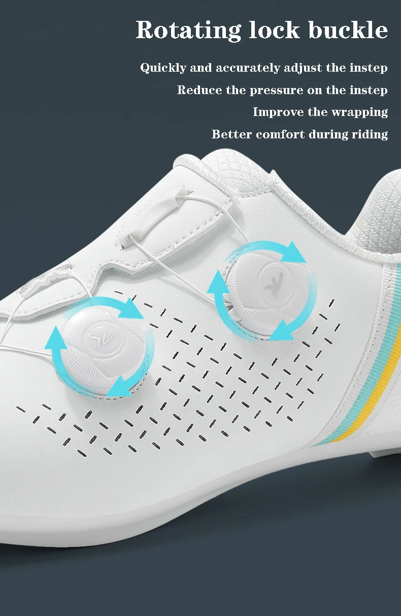 LIANYI July New Double Buckle Cycling Shoes Couple Bicycle Self-Locking SPD Road Bike MTB Cycling Sports Fitness Training Shoes