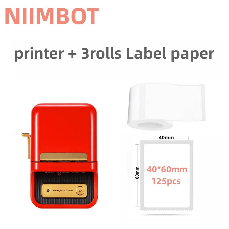 NIIMBOT B21 Label Printer Portable Wir-eless Bluetooth Thermal Label Maker Sticker Printer Label paper