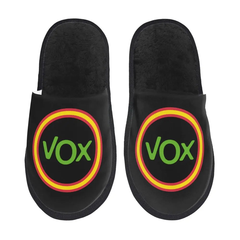 Custom Spain Vox Stripe Flag Soft Scuff With Memory Foam Slippers Women Spanish Political Party Spa House Shoes