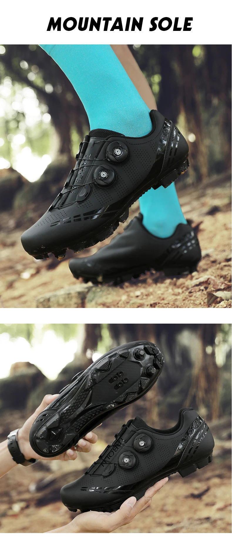 Double Buckle Cycling Shoes Men Women Nylon Bike Riding Shoes Mountain Road Bicycle Sneakers Cycling Fitness Training Shoes Male