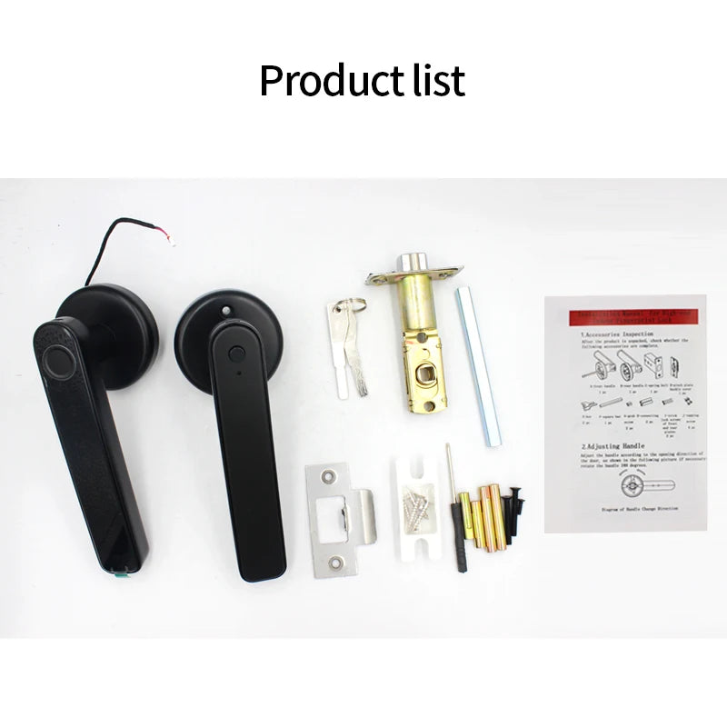 Smart Door Lock Handle With Fingerprint Key card Digital Door Lock Keypad Key Entry electronic lock Mobile APP Control