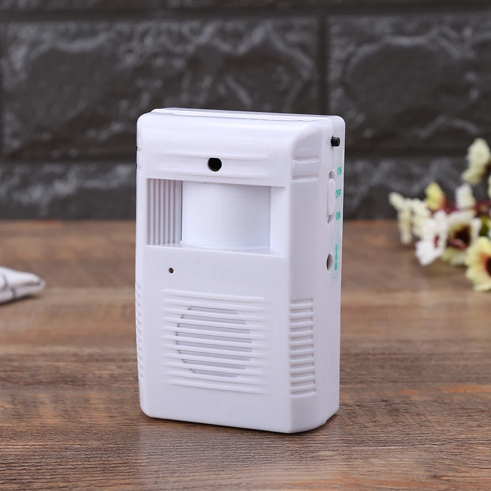 White Welcome Greeting Doorbell Wireless Human Body Sensor Doorbell Smart Alert System Security Convenient for Business Store