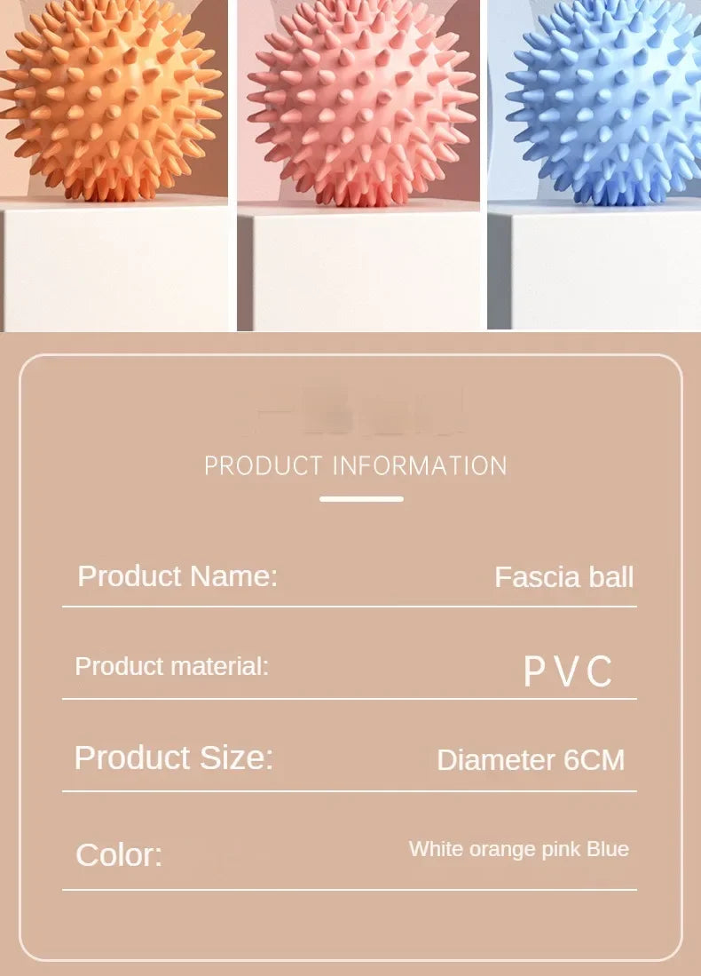 Durable PVC Spiky Massage Ball Trigger Point Sport Fitness Hand Foot Pain Relief Plantar Fasciitis Reliever Hedgehog Balls 6cm
