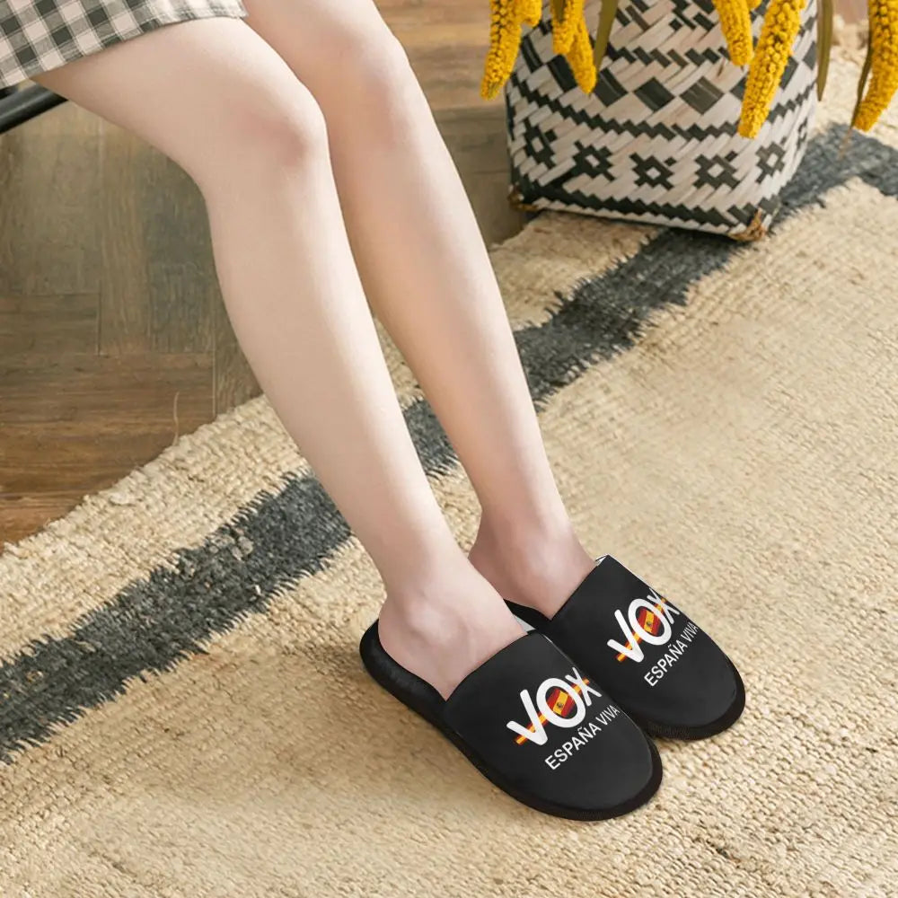 Custom Spain Vox Stripe Flag Soft Scuff With Memory Foam Slippers Women Spanish Political Party Spa House Shoes