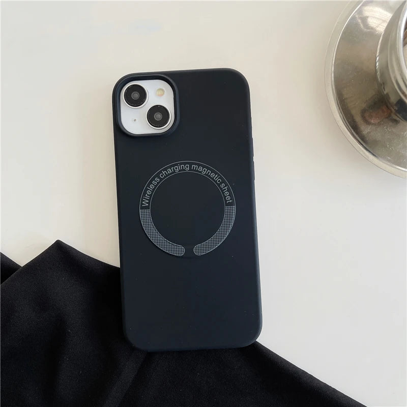 For Magsafe Phone Case For iPhone 17 16 15 Pro Max 14 13 12 11 Magnetic Wireless Charge Liquid Silicone Shockproof Bumper Cover