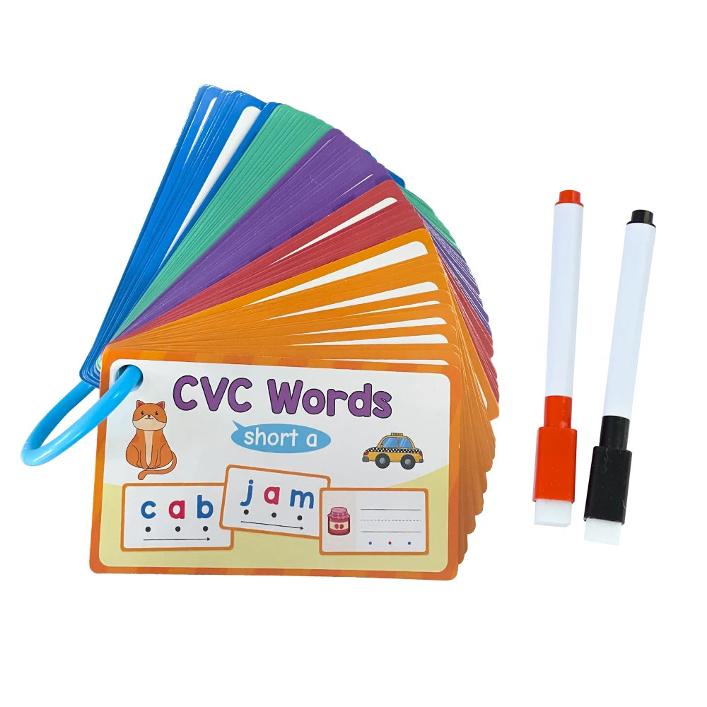 Montessori CVC Words Writing Cards, Phonics Games, Beginning Phonics Word Builders, Sorting Spelling Word Learning Aids, 60 Card
