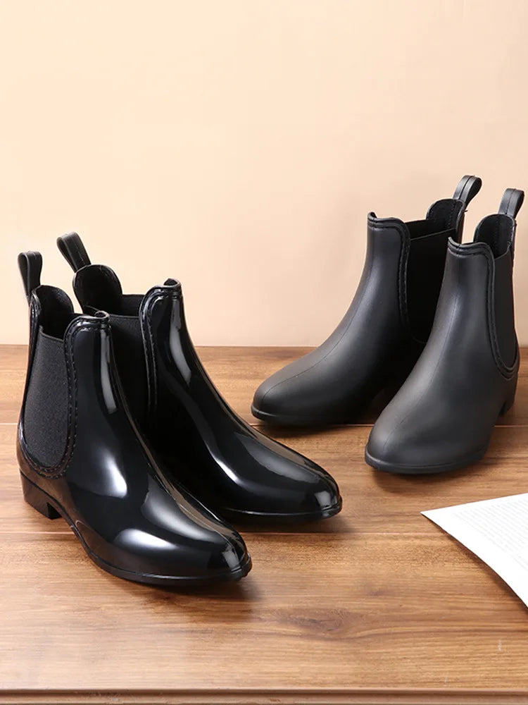 Comemore Rubber Rain Boots Women Waterproof Galoshes Shoe 2023 Ladies Fashion Apring Shoes Anti-Skid Ankle Boot Botas Femininas