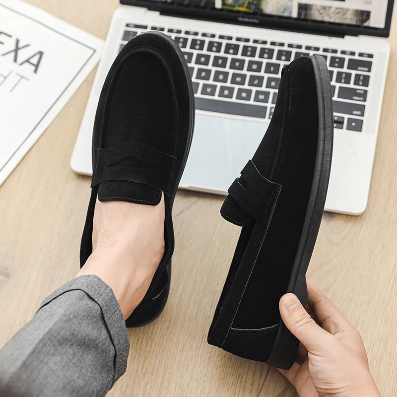 Genuine Leather Men Casual Shoes Luxury Brand Breathable Slip on Black Driving Shoes Moccasins Plus Size 39-45 Soft Men Loafers