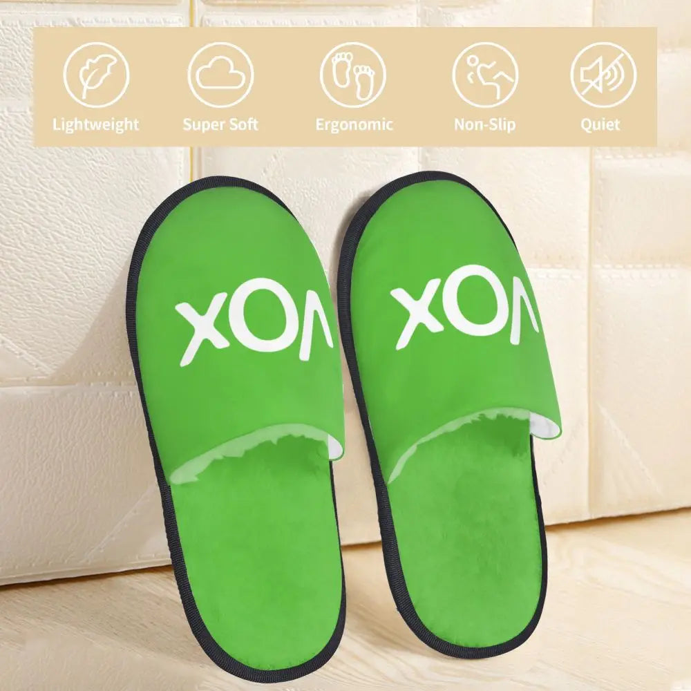Custom Spain Vox Stripe Flag Soft Scuff With Memory Foam Slippers Women Spanish Political Party Spa House Shoes