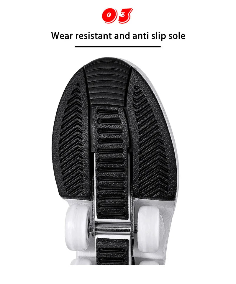 Parkour Shoes 4 Wheels Deformation Roller Skating Shoes Kids Adults Unisex Sneakers Street Urban Fitness FSK Quad Skating Shoes