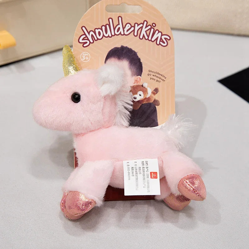 10 Kinds Of Animals Plush Toys With Magnets Can Stand On Your Shoulder Cartoon Cute Stuffed Dolls Birthday Gifts For Kids