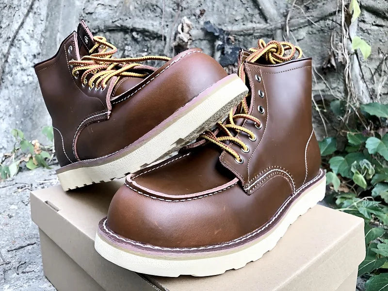 Red Black Winter Mens Shoes Desert Keep Warm Vintage Culture Rookie Men Genuine Leather Motorcycle Boots Men Western