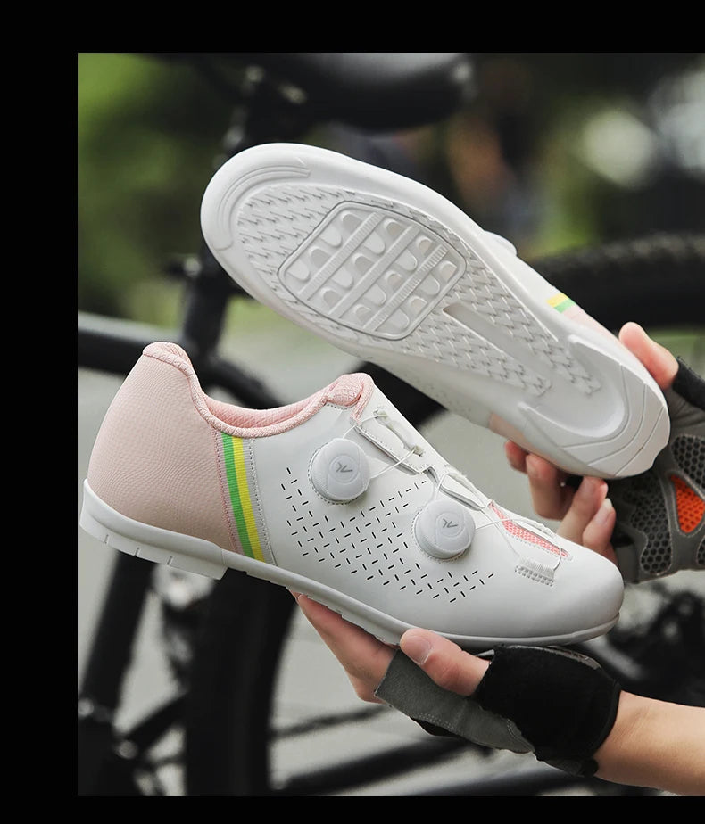 LIANYI July New Double Buckle Cycling Shoes Couple Bicycle Self-Locking SPD Road Bike MTB Cycling Sports Fitness Training Shoes