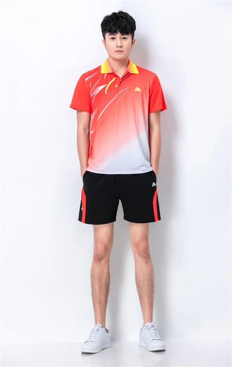 Quick dry Tennis tshirts,badminton sportswear shirt men/women,table tennis V-neckshirt,game clothes custom volleyball shirt 6907