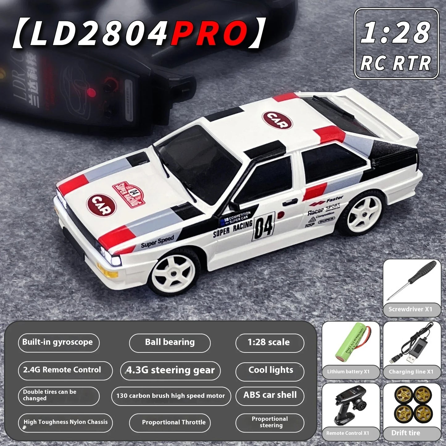 LDRC RC Drift Car 2801PRO 2802PRO 2803PRO 2804PRO 1/28 4WD With Gyroscope Full Proportional Throttle and Steering Car Toys