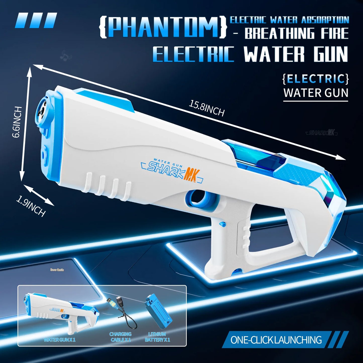 HUIQIBAO 2025 Fully automatic Pulse Electric Space Water Gun Outdoor Beach Water Battle Toy Summer Game Toys for Adult Gift
