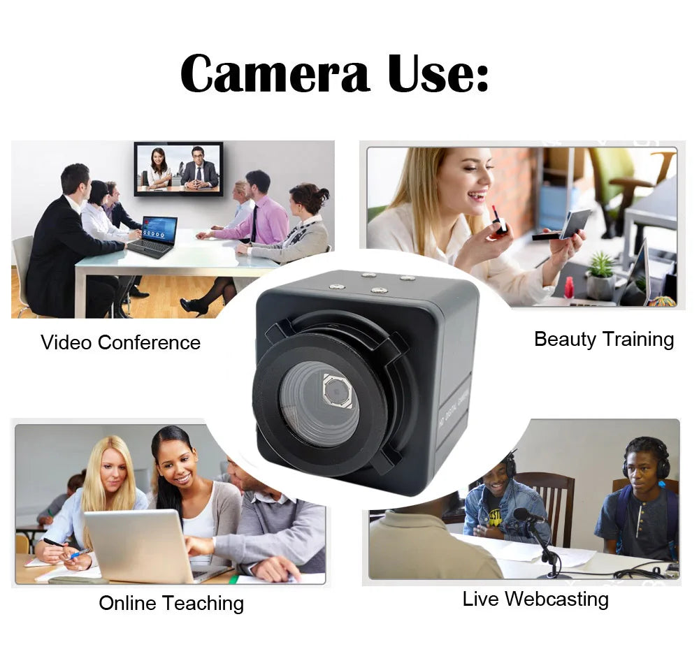 Industrial 12MP 4000x3000 CMOS IMX362 USB Webcam Autofocus NoDistortion Lens Hd Surveillance USB Camera PC OTG UVC Plug And Play