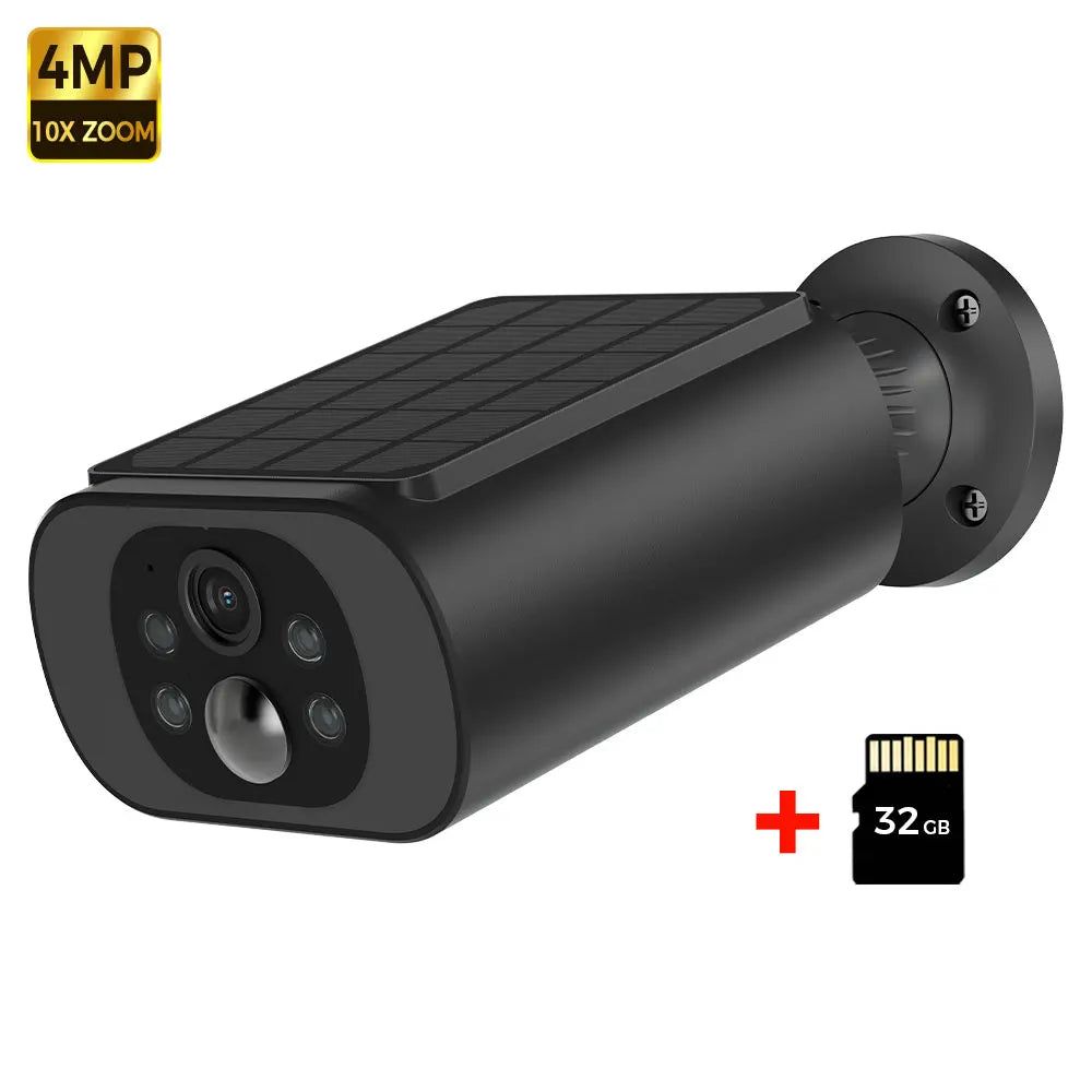 ALEVIO Solar Camera Outdoor WIFI  Wireless Security Cam 2.5K Ultra Standby Time PIR Light Color Night Vision AI Detect CCTV Cam