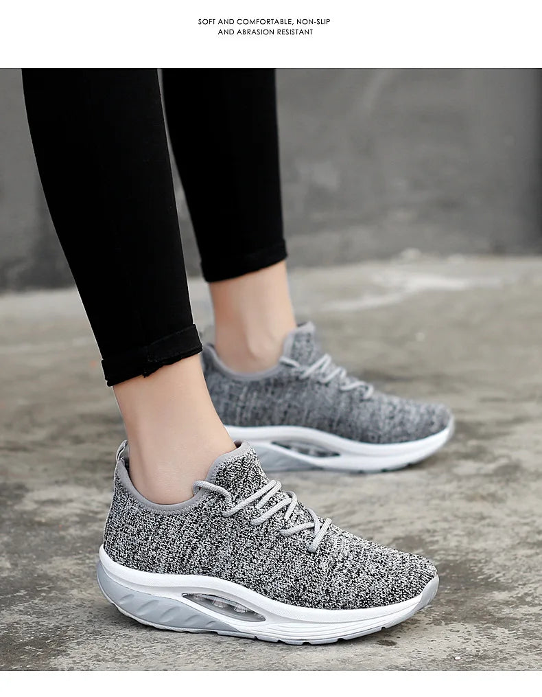 Women's Sneakers Platform Toning Wedge Zapatillas Sports Shoes for Woman Swing Slimming Sneakers Fitness Gym Walking Footwear88