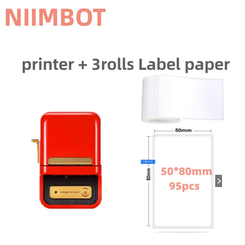 NIIMBOT B21 Label Printer Portable Wir-eless Bluetooth Thermal Label Maker Sticker Printer Label paper