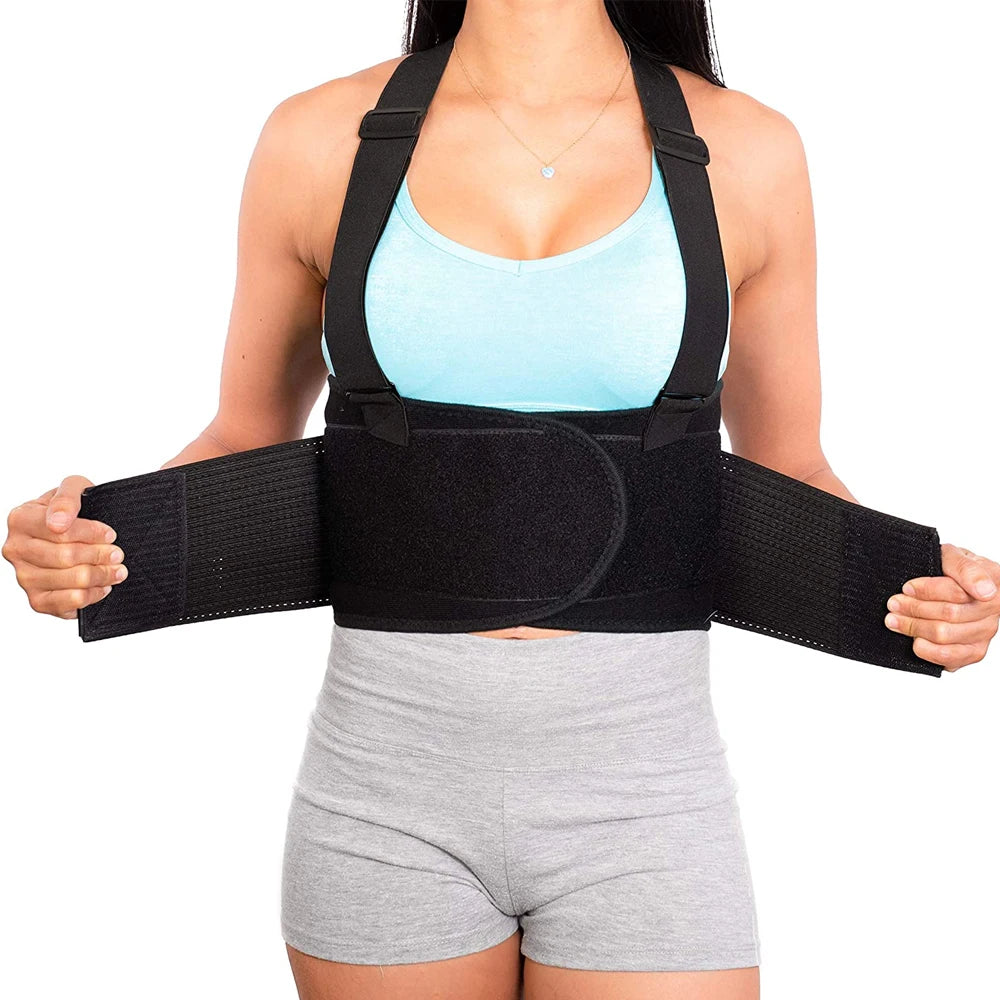 Weight Lifting Training Heavy Duty Lower Back Waist Support Belt Brace Suspenders Working Fitness Exercise Lumbar Support Straps