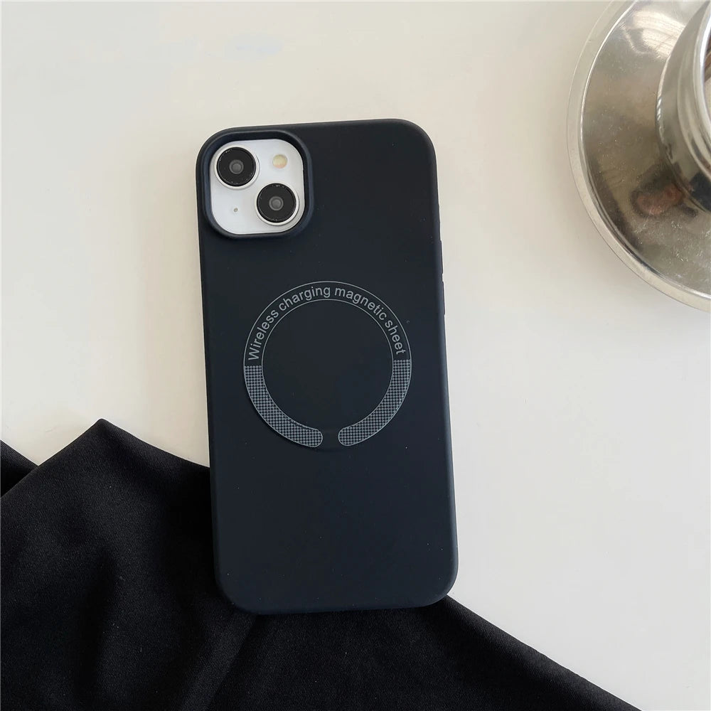 For Magsafe Phone Case For iPhone 17 16 15 Pro Max 14 13 12 11 Magnetic Wireless Charge Liquid Silicone Shockproof Bumper Cover