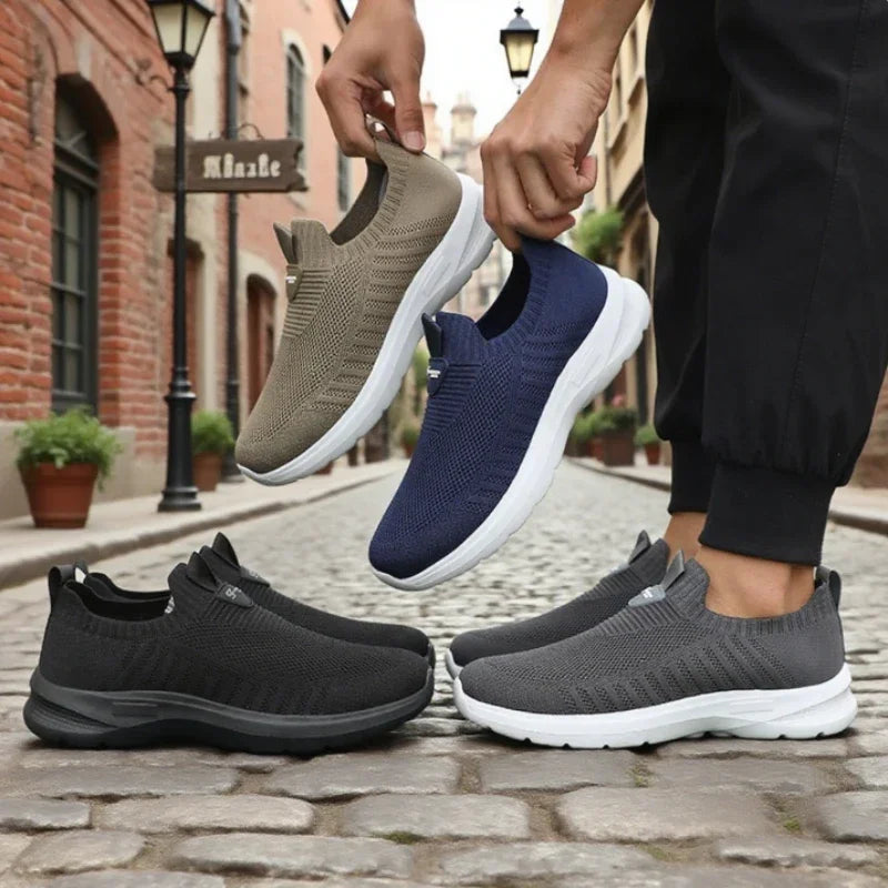 New Men's Walking Shoes Stretch Flex Mesh Male Yoga Fitness Shoes Fashion Breathable Vulcanized Fitness Sneakers Tenis Masculino