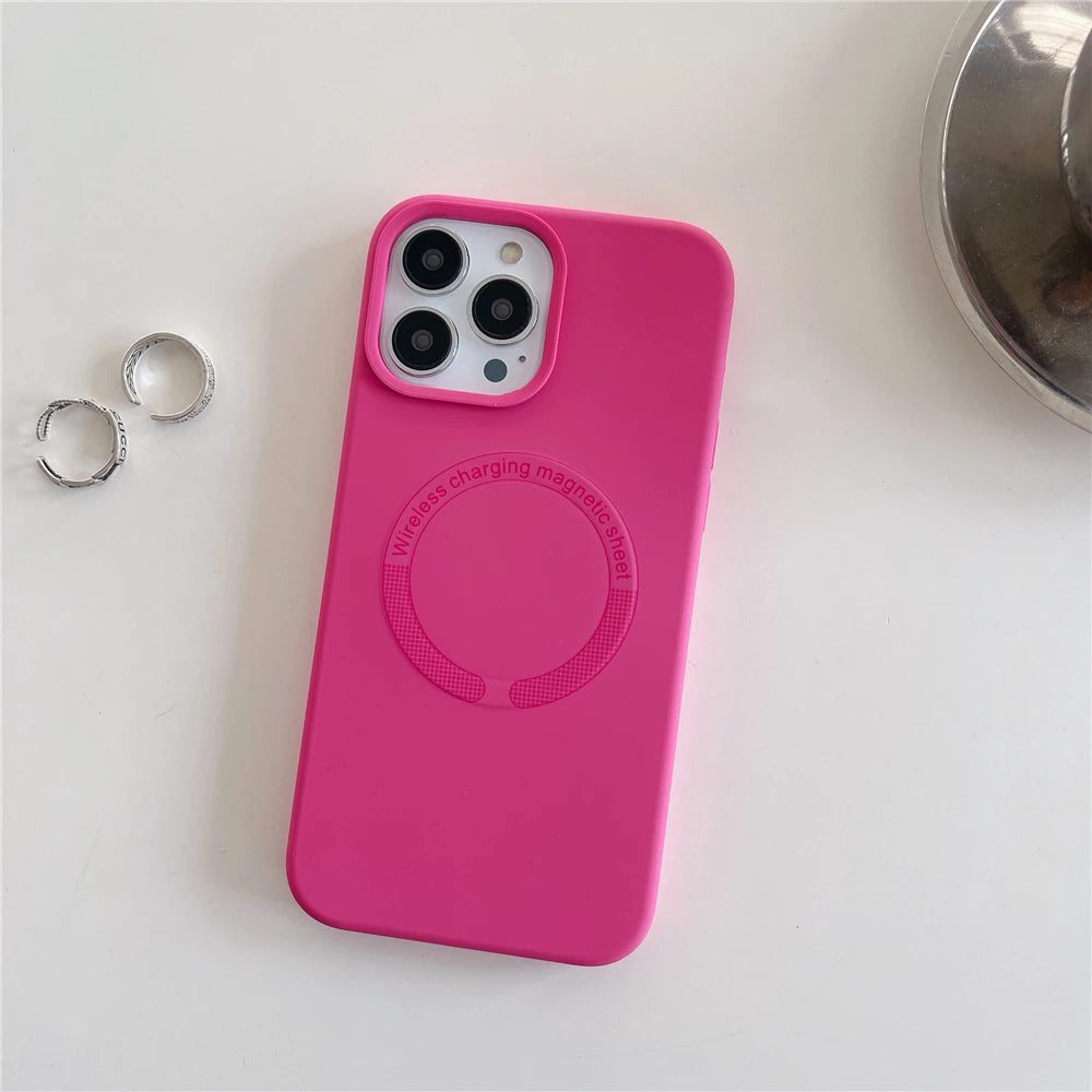 For Magsafe Phone Case For iPhone 17 16 15 Pro Max 14 13 12 11 Magnetic Wireless Charge Liquid Silicone Shockproof Bumper Cover