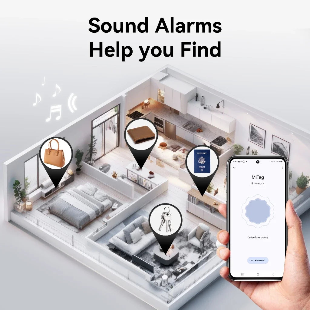 For Android MiLi LiTag Mini Item Finder Bluetooth-compatibility Tracker Global Accurate Location Tracking