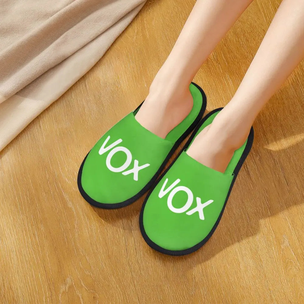 Custom Spain Vox Stripe Flag Soft Scuff With Memory Foam Slippers Women Spanish Political Party Spa House Shoes