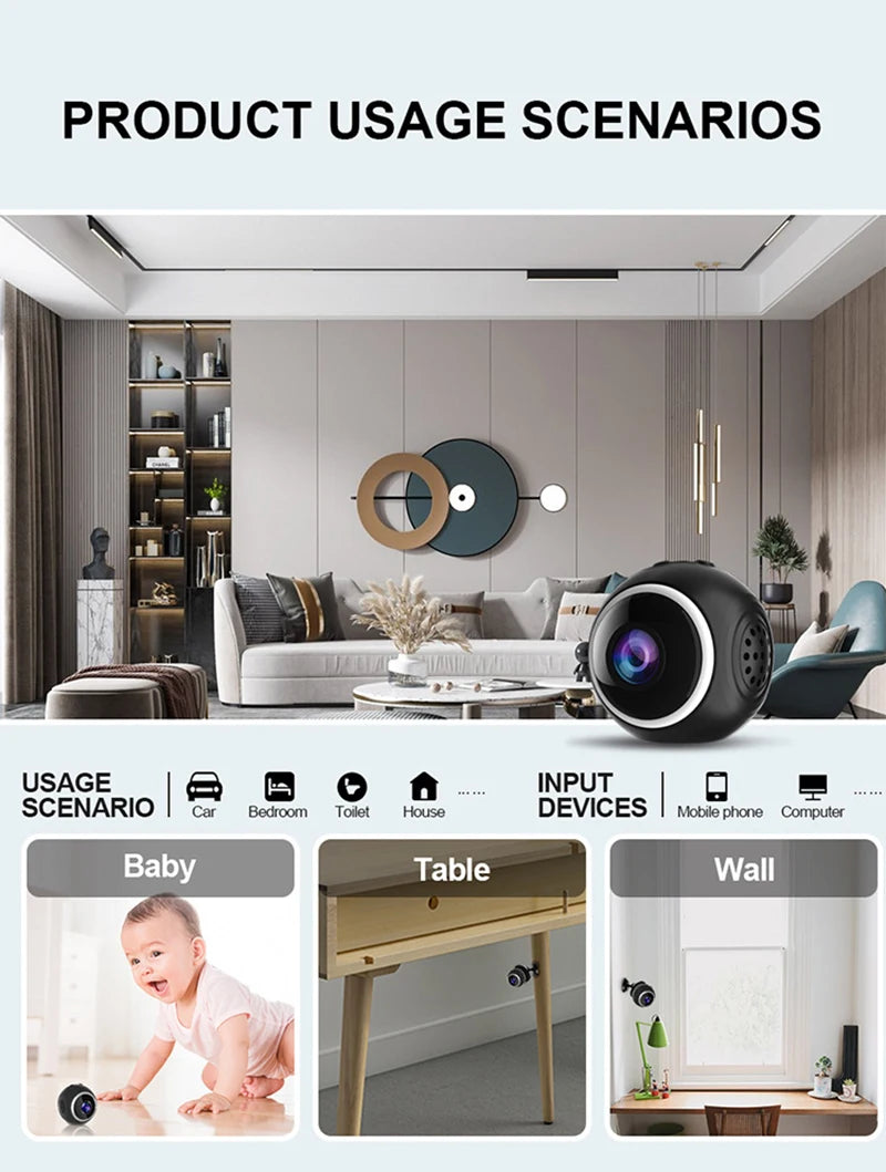 4K HD Security Camera Full Color Infrared Night Vision WiFi Monitor Motion Detection Mini Surveillance With Cloud Storage