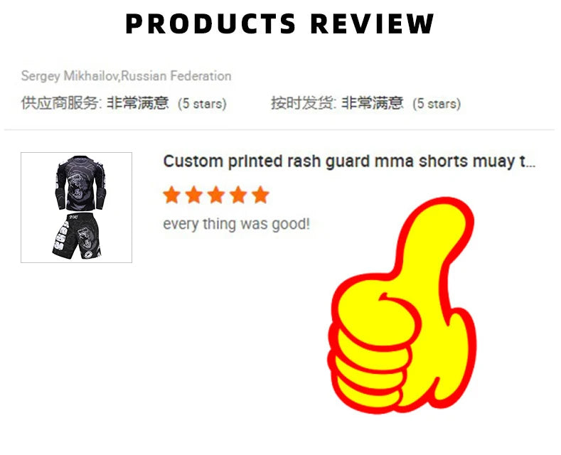 Sublimation Print Compression UV Protection Jersey + MMA Boxing Pants Workout Sport Suit Men Jiu Jitsu Fitness Rash Guard Sets