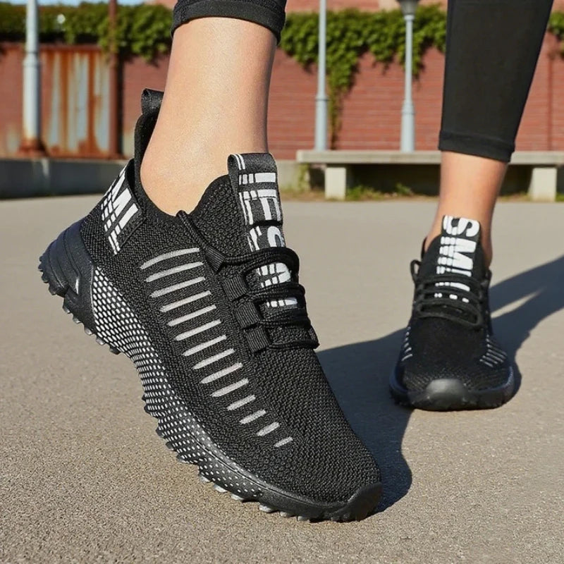 Fashionable Women's Sneakers Lightweight Breathable Fast Drying Mesh Cushioning Running Shoes Fitness Training Non Slip Shoes