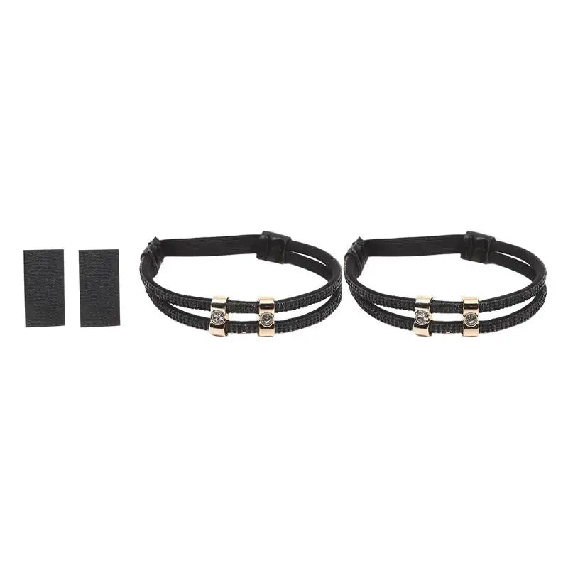 1/2Pairs Rhinestone High Heels Shoes Band Anti-loose Women Diamond Shoelaces Anti-drop Heel Straps Belt Drill Elastic Fixed Belt