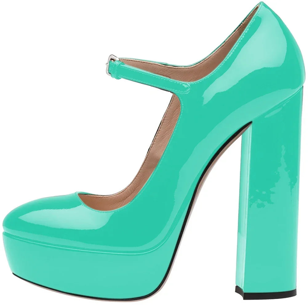 【Measure your feet length before order】Luxury Women High Heel Platform Pumps Mary Janes Evening Dress Plus Size Shoe 10-CHC-11