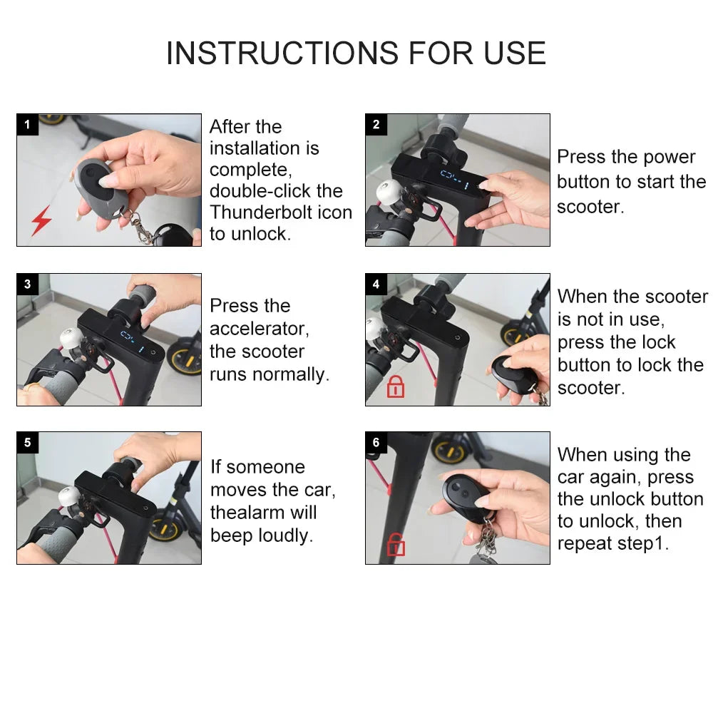 Anti-Theft Alarm Set for Xiaomi M365 Pro 2 1s for Ninebot Max G30 G30D Electric Scooter Remote Control Security Warning Speaker