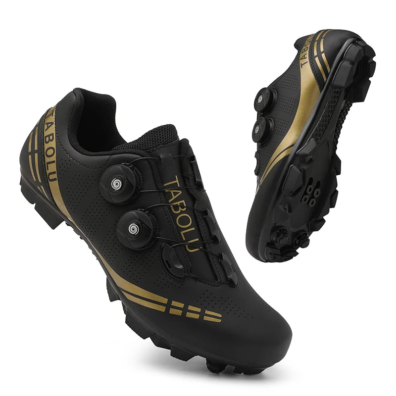 Double Buckle Cycling Shoes Men Women Nylon Bike Riding Shoes Mountain Road Bicycle Sneakers Cycling Fitness Training Shoes Male