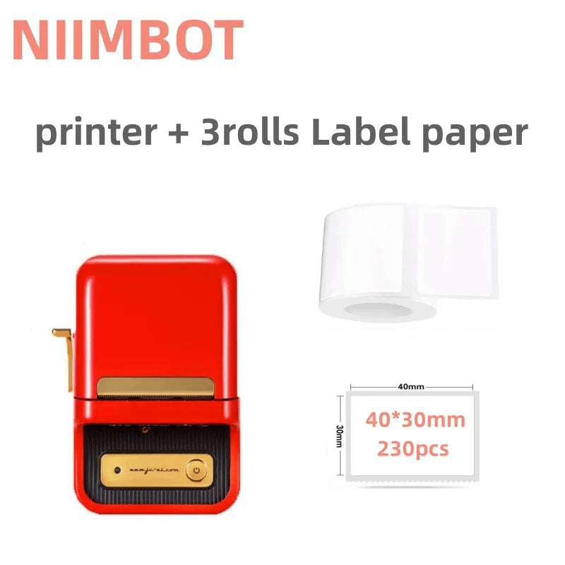 NIIMBOT B21 Label Printer Portable Wir-eless Bluetooth Thermal Label Maker Sticker Printer Label paper