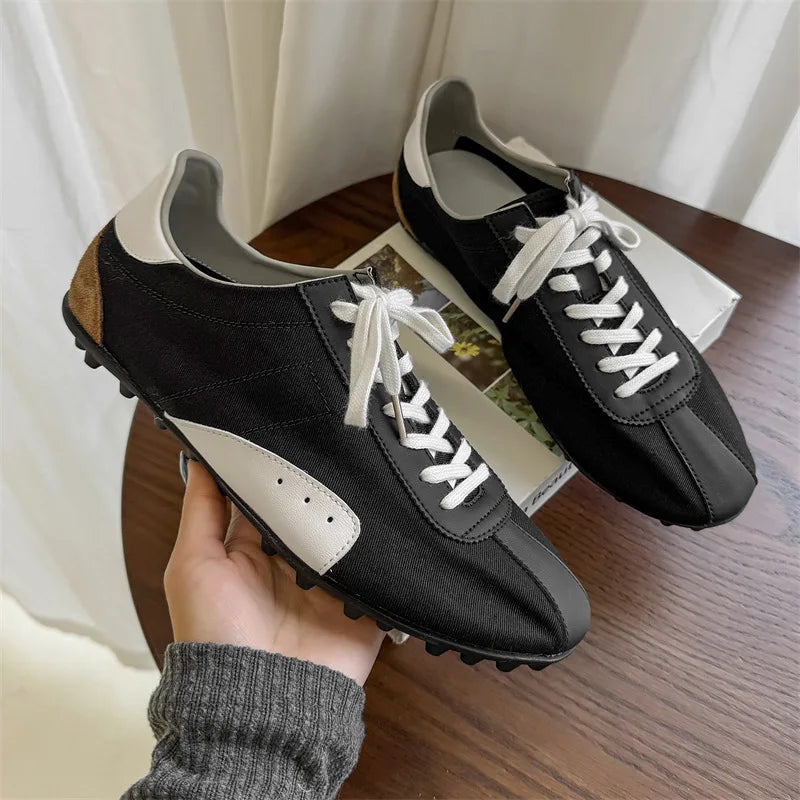 New Women Men High Quality Lace-Up Comfortable Soft Sole Flatsshoes Outdoor Casual Breathable Sneakers Fitness Shoes Male Shoes