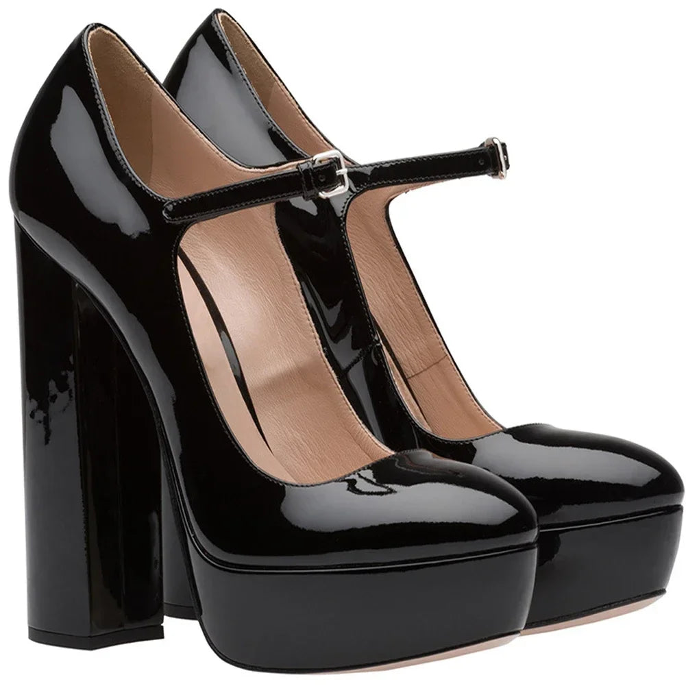 【Measure your feet length before order】Luxury Women High Heel Platform Pumps Mary Janes Evening Dress Plus Size Shoe 10-CHC-11