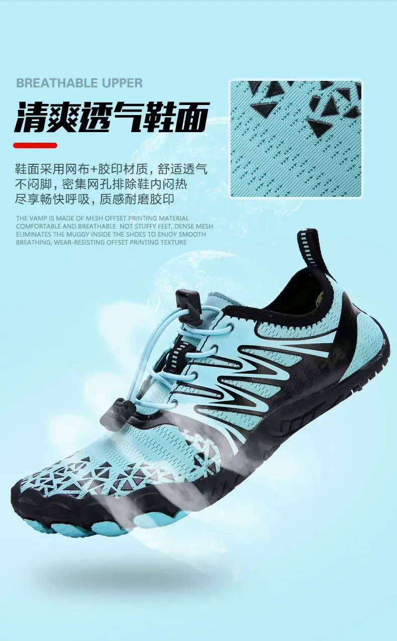 New Couple Water Shoes Aqua Shoes Five-finger Swimming Shoes 35-47 Size Beach Sports Shoes Fashion Men's Fitness Shoes