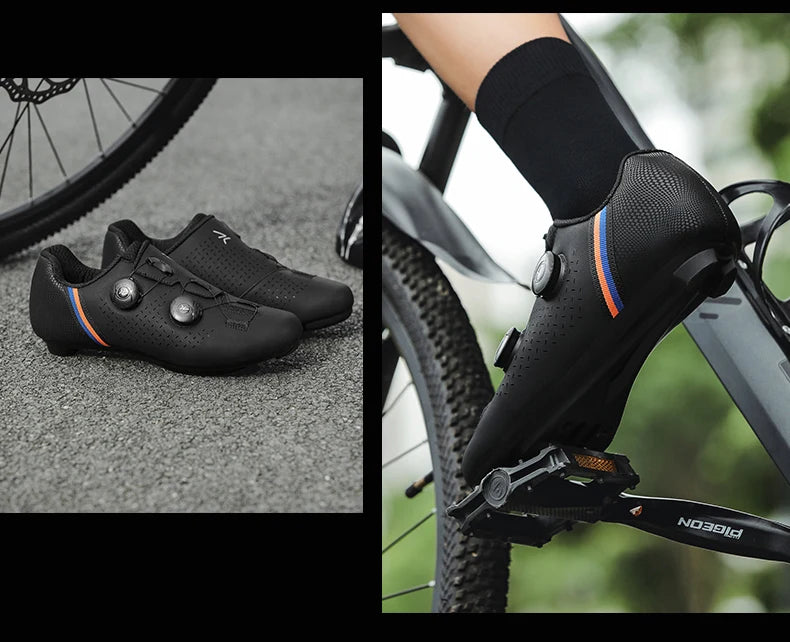 LIANYI July New Double Buckle Cycling Shoes Couple Bicycle Self-Locking SPD Road Bike MTB Cycling Sports Fitness Training Shoes